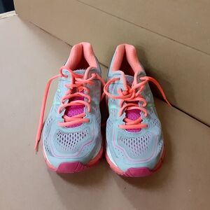 Womens Pink and Blue Athletic Shoes